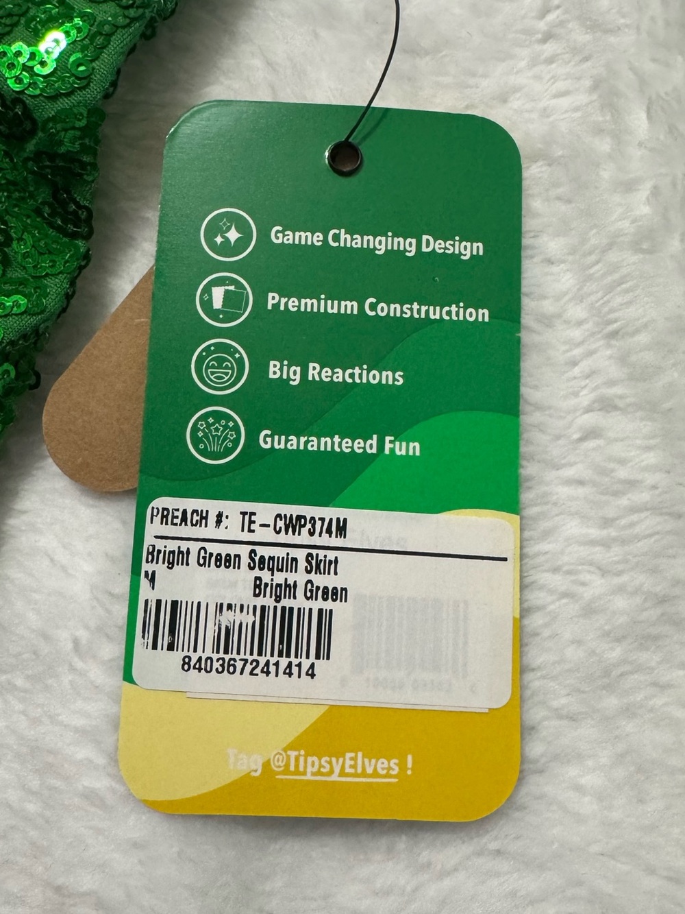 TIPSY ELVES GREEN SEQUIN SKIRT - Picture 3 of 6